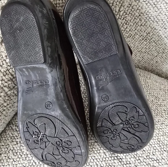 Dansko Opal Patent Mary Jane Flats in Black Cherry 38 7.5 8 - Picture 5 of 7